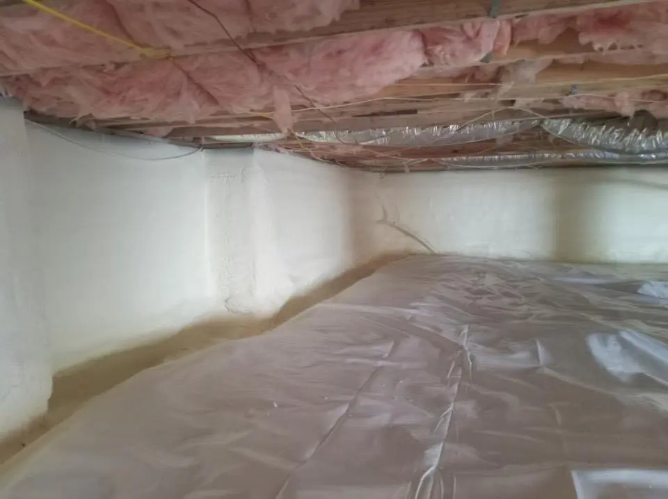 Crawl space encapsulation with closed-cell spray foam for Attic Insulation in North Reading